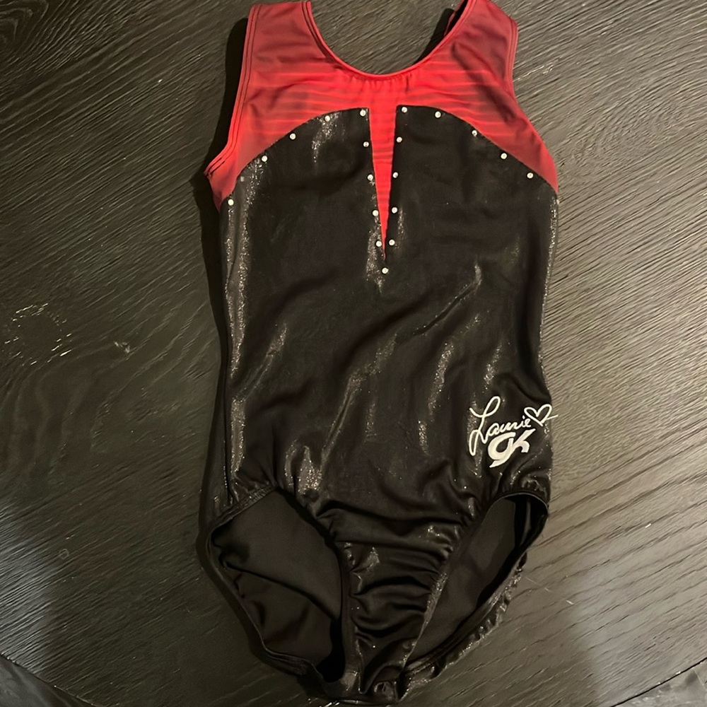 GK Kids Red and Black Sparkle Leotard